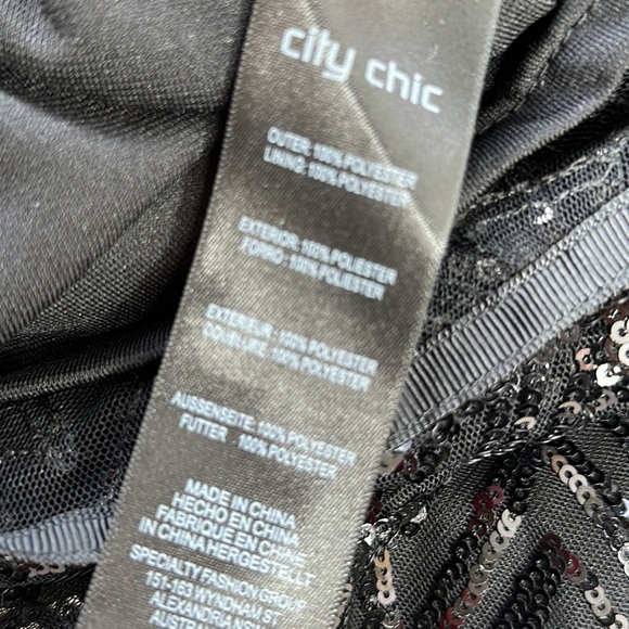 City Chic Black Glitter Dress - Picture 12 of 14